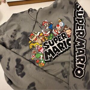 Nintendo Super Mario Gray and Black Sweater